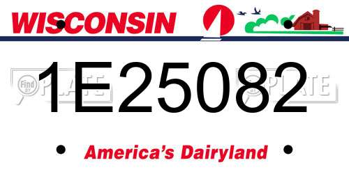 1E25082 Wisconsin License Plate