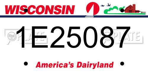 1E25087 Wisconsin License Plate