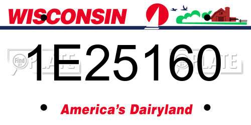 1E25160 Wisconsin License Plate