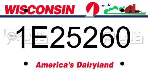 1E25260 Wisconsin License Plate