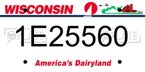 1E25560 Wisconsin License Plate