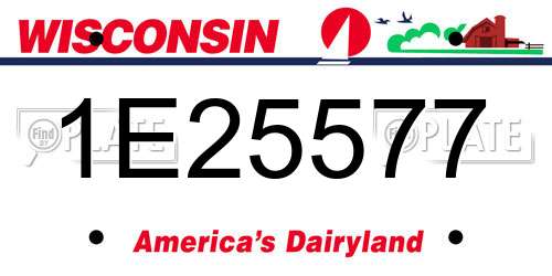 1E25577 Wisconsin License Plate