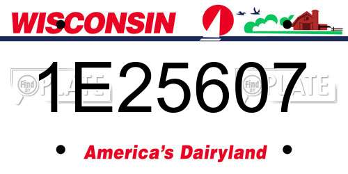 1E25607 Wisconsin License Plate