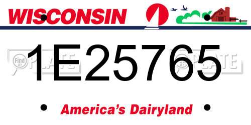 1E25765 Wisconsin License Plate