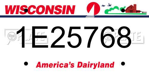 1E25768 Wisconsin License Plate