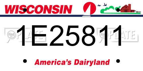1E25811 Wisconsin License Plate