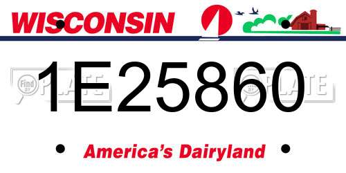 1E25860 Wisconsin License Plate