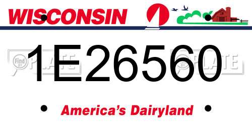 1E26560 Wisconsin License Plate