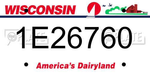1E26760 Wisconsin License Plate