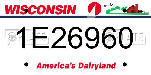 1E26960 Wisconsin License Plate