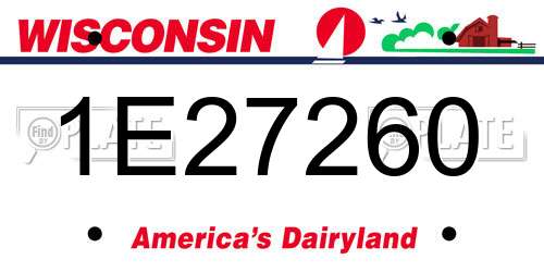 1E27260 Wisconsin License Plate