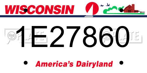 1E27860 Wisconsin License Plate