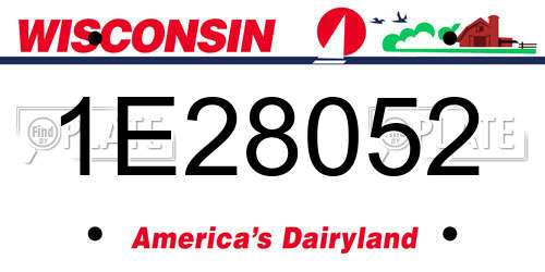 1E28052 Wisconsin License Plate
