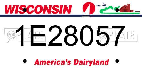 1E28057 Wisconsin License Plate