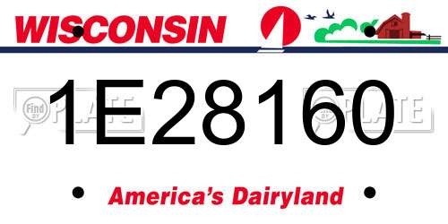 1E28160 Wisconsin License Plate
