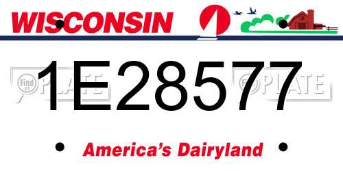 1E28577 Wisconsin License Plate