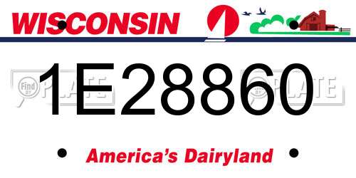 1E28860 Wisconsin License Plate