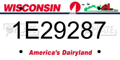 1E29287 Wisconsin License Plate