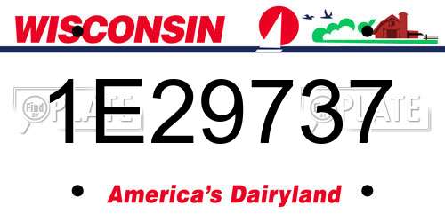 1E29737 Wisconsin License Plate