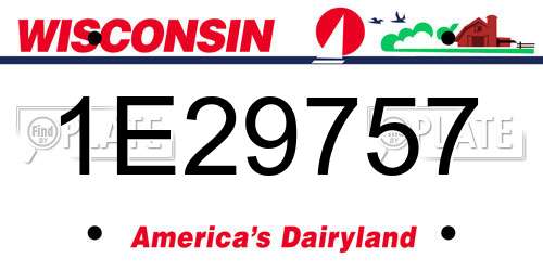 1E29757 Wisconsin License Plate