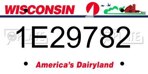1E29782 Wisconsin License Plate