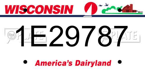 1E29787 Wisconsin License Plate