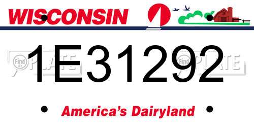 1E31292 Wisconsin License Plate