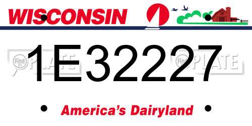 1E32227 Wisconsin License Plate