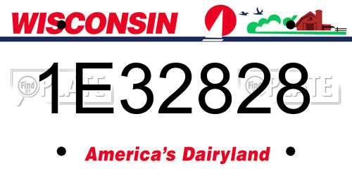 1E32828 Wisconsin License Plate