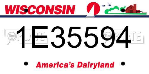 1E35594 Wisconsin License Plate