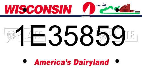 1E35859 Wisconsin License Plate