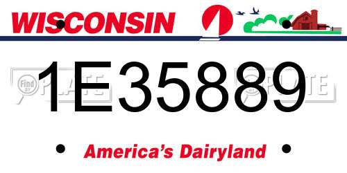 1E35889 Wisconsin License Plate