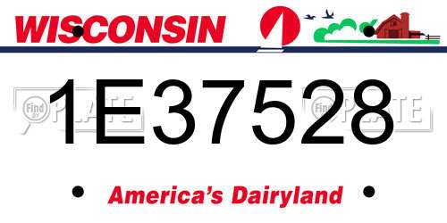 1E37528 Wisconsin License Plate