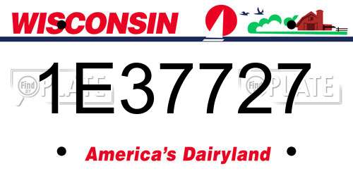 1E37727 Wisconsin License Plate