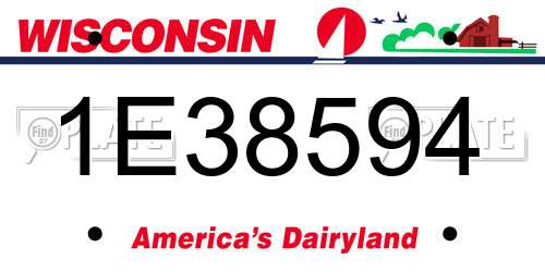 1E38594 Wisconsin License Plate