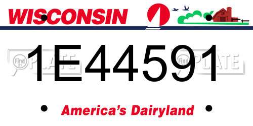 1E44591 Wisconsin License Plate