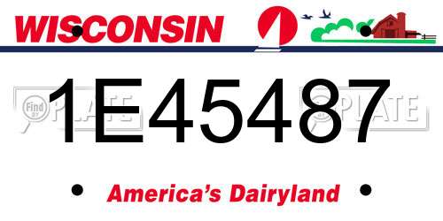 1E45487 Wisconsin License Plate