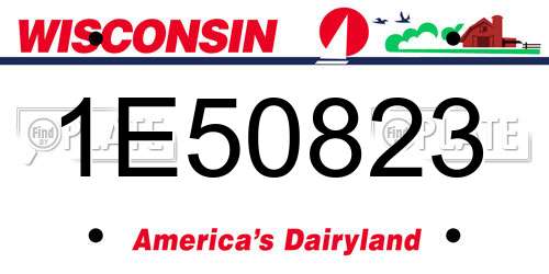 1E50823 Wisconsin License Plate