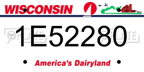 1E52280 Wisconsin License Plate