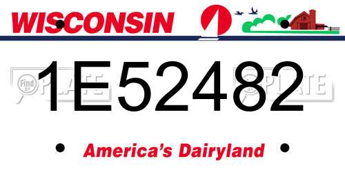 1E52482 Wisconsin License Plate