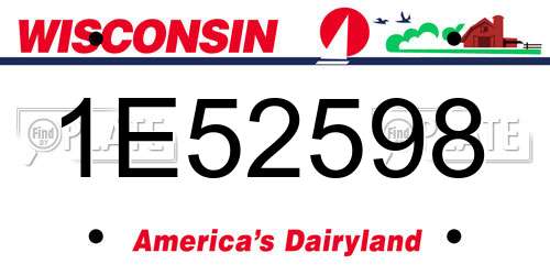 1E52598 Wisconsin License Plate