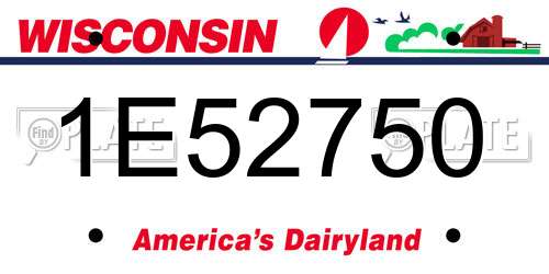 1E52750 Wisconsin License Plate