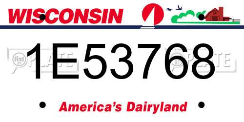 1E53768 Wisconsin License Plate