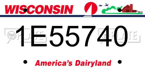 1E55740 Wisconsin License Plate