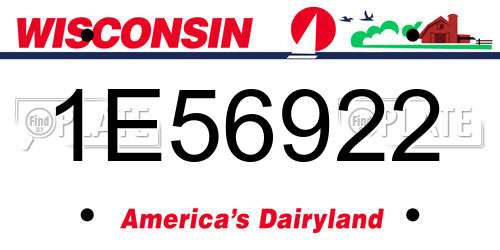 1E56922 Wisconsin License Plate