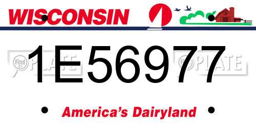 1E56977 Wisconsin License Plate