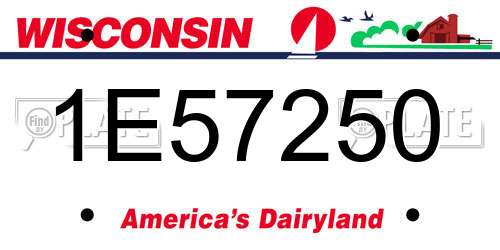 1E57250 Wisconsin License Plate