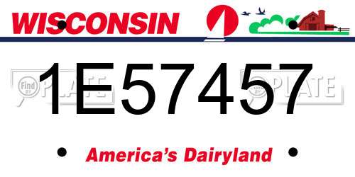 1E57457 Wisconsin License Plate