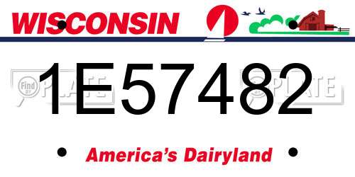 1E57482 Wisconsin License Plate