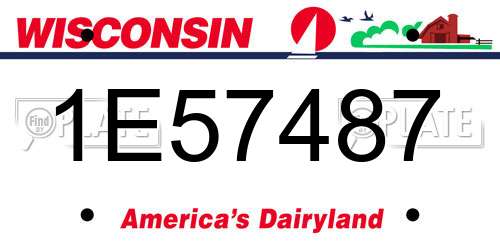 1E57487 Wisconsin License Plate